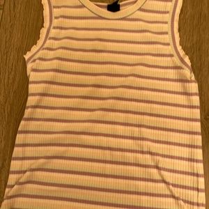 Purple mint pink and off white lettuce cut shirt